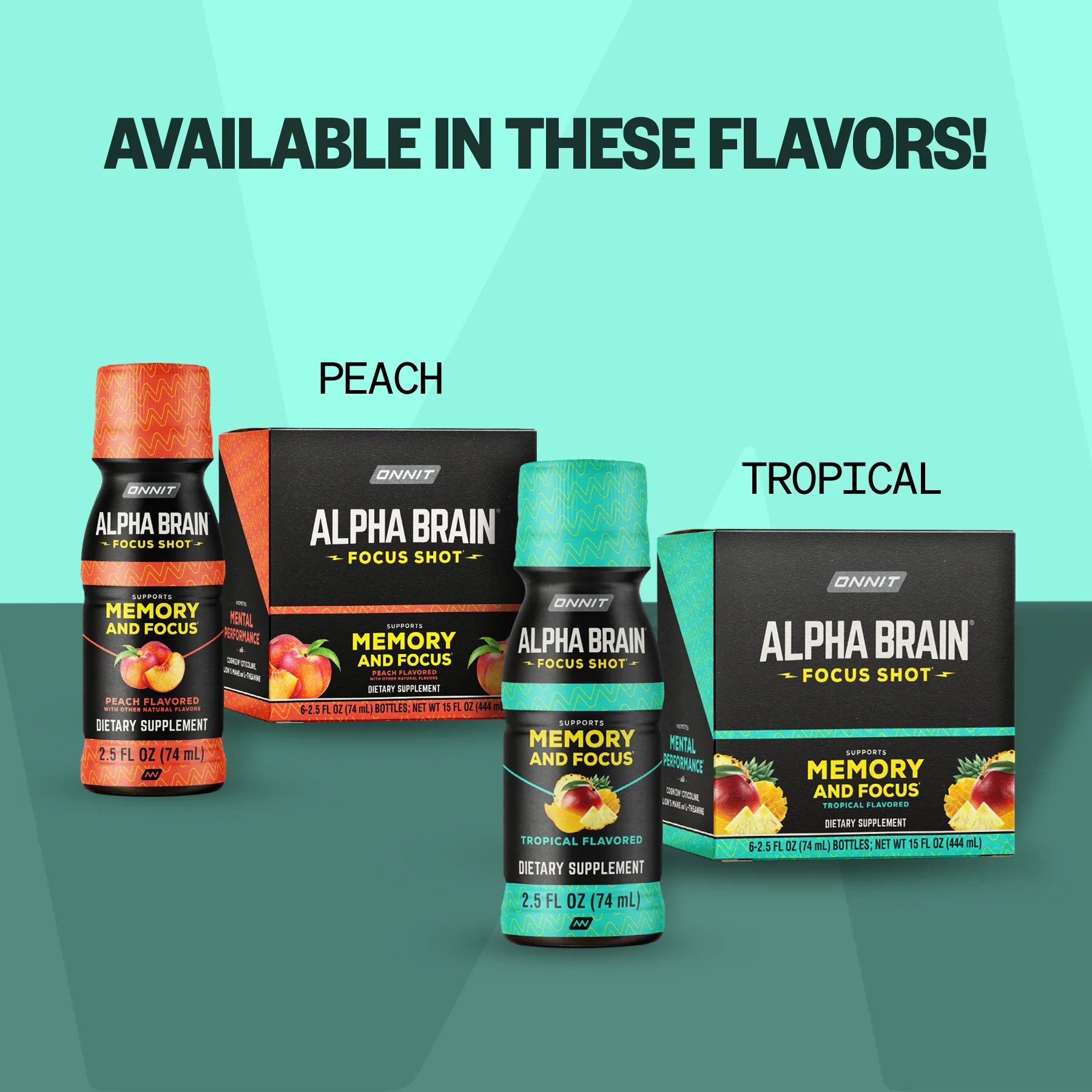 Alpha BRAIN® Focus Shot - Peach (2.5 fl oz, 6 ct) - Image 3